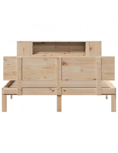 Letto Libreria senza Materasso 150x200 cm in Legno di Pino