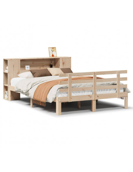 Letto Libreria senza Materasso 150x200 cm in Legno di Pino