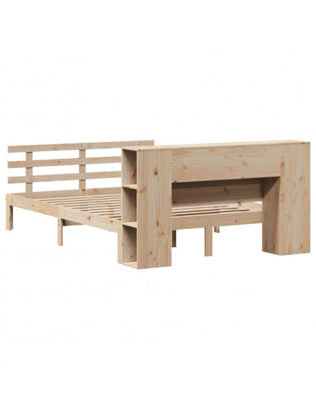 Letto Libreria senza Materasso 150x200 cm in Legno di Pino