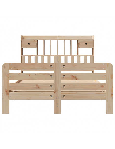 Letto Libreria senza Materasso 150x200 cm in Legno di Pino