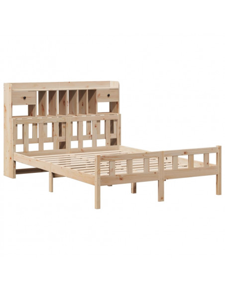 Letto Libreria senza Materasso 150x200 cm in Legno di Pino