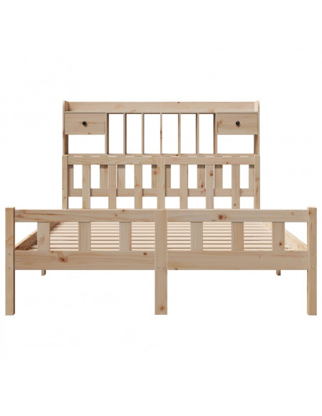 Letto Libreria senza Materasso 150x200 cm in Legno di Pino
