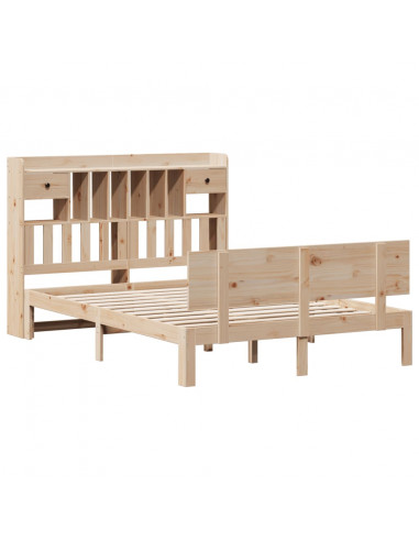 Letto Libreria senza Materasso 150x200 cm in Legno di Pino