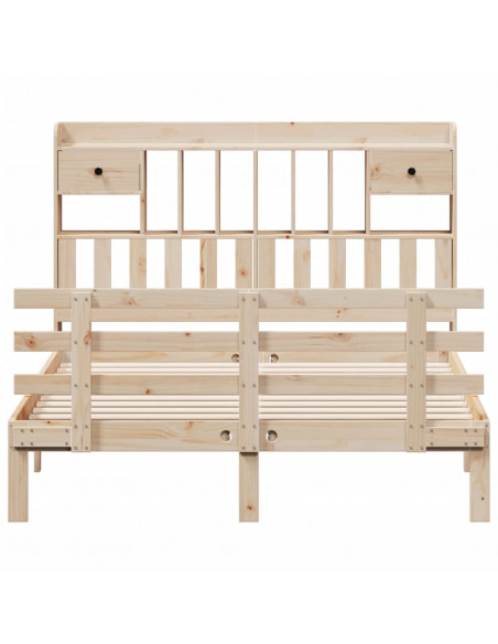 Letto Libreria senza Materasso 150x200 cm in Legno di Pino