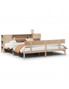 Letto Libreria senza Materasso 180x200 cm in Legno di Pino