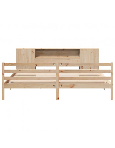 Letto Libreria senza Materasso 180x200 cm in Legno di Pino