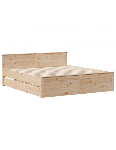 Letto Libreria senza Materasso 180x200 cm in Legno di Pino