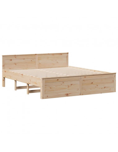 Letto Libreria senza Materasso 180x200 cm in Legno di Pino