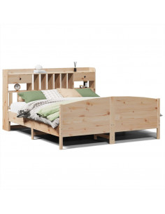 Letto Libreria senza Materasso 180x200 cm in Legno di Pino