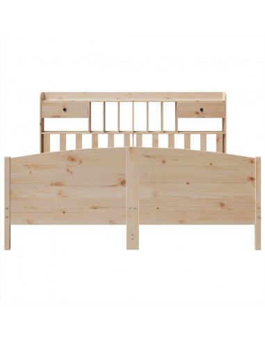 Letto Libreria senza Materasso 180x200 cm in Legno di Pino