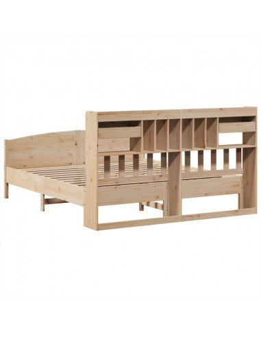 Letto Libreria senza Materasso 180x200 cm in Legno di Pino