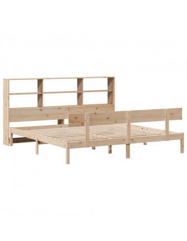 Letto Libreria senza Materasso 180x200 cm in Legno di Pino