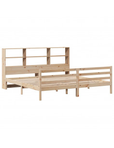 Letto Libreria senza Materasso 180x200 cm in Legno di Pino 2