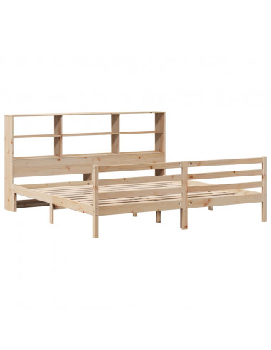 Letto Libreria senza Materasso 180x200 cm in Legno di Pino