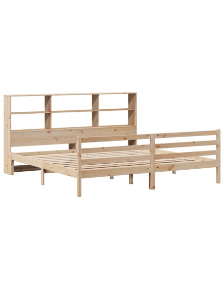 Letto Libreria senza Materasso 180x200 cm in Legno di Pino