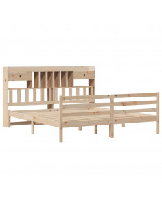 Letto Libreria senza Materasso 180x200 cm in Legno di Pino 2