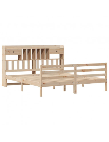 Letto Libreria senza Materasso 180x200 cm in Legno di Pino