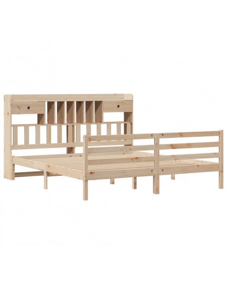 Letto Libreria senza Materasso 180x200 cm in Legno di Pino