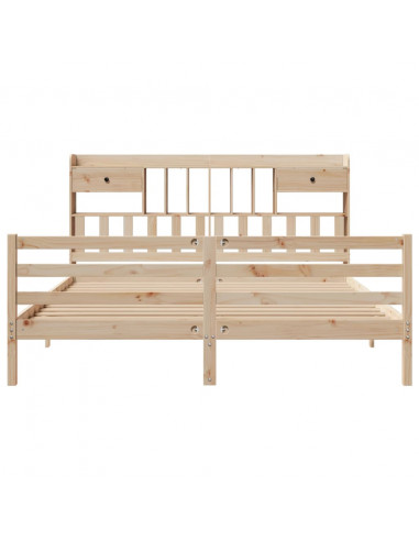 Letto Libreria senza Materasso 180x200 cm in Legno di Pino