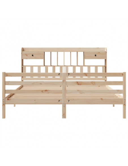 Letto Libreria senza Materasso 180x200 cm in Legno di Pino