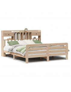 Letto Libreria senza Materasso 180x200 cm in Legno di Pino