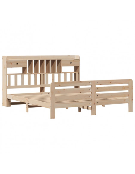 Letto Libreria senza Materasso 180x200 cm in Legno di Pino