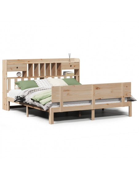 Letto Libreria senza Materasso 180x200 cm in Legno di Pino