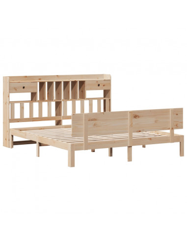 Letto Libreria senza Materasso 180x200 cm in Legno di Pino