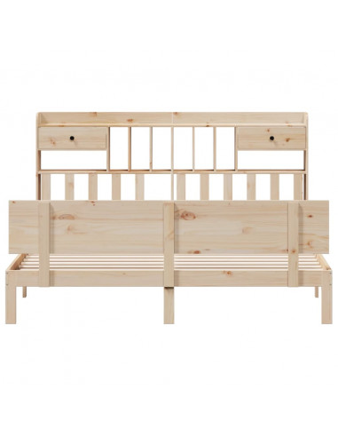 Letto Libreria senza Materasso 180x200 cm in Legno di Pino