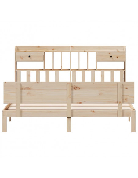 Letto Libreria senza Materasso 180x200 cm in Legno di Pino