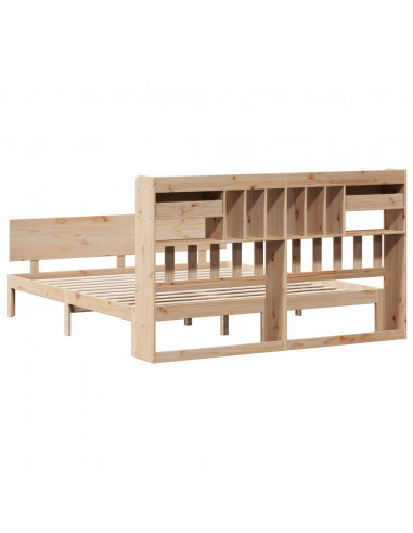 Letto Libreria senza Materasso 180x200 cm in Legno di Pino