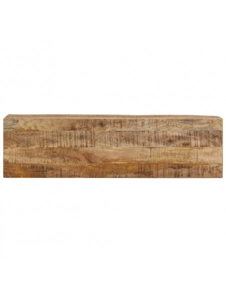 Tavolo Consolle 110x30x75cm Legno Massello Mango Grezzo e Ferro