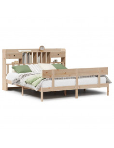 Letto Libreria senza Materasso 180x200 cm in Legno di Pino