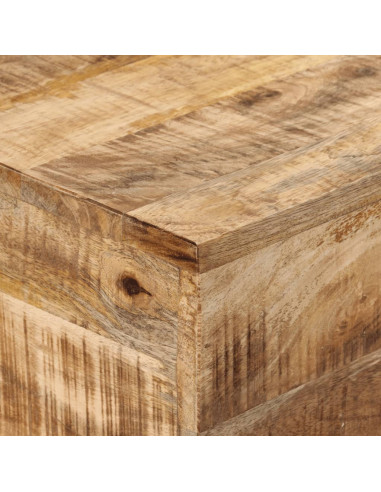 Tavolo Consolle 110x30x75cm Legno Massello Mango Grezzo e Ferro