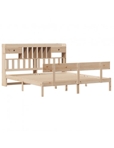 Letto Libreria senza Materasso 180x200 cm in Legno di Pino