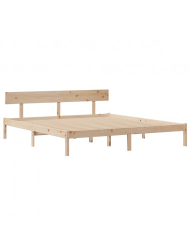 Letto Libreria senza Materasso 180x200 cm in Legno di Pino