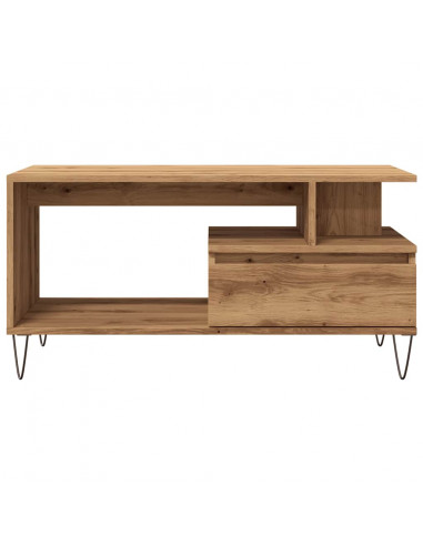 Tavolino Salotto Rovere Artigianale 90x49x45 cm Multistrato