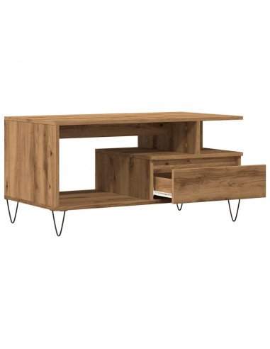 Tavolino Salotto Rovere Artigianale 90x49x45 cm Multistrato