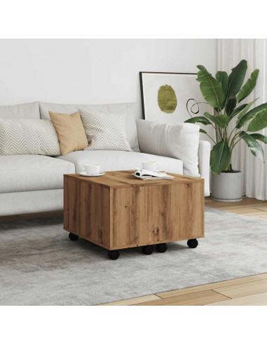 Tavolino Salotto Rovere Artigianale 60x60x38 cm in Truciolato