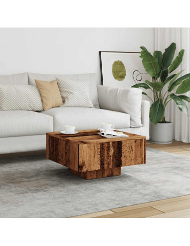 Tavolino Salotto Legno Antico 60x60x31,5 cm Legno Multistrato