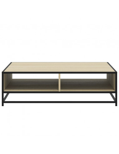 Tavolino Rovere Sonoma 100x100x30 cm in Truciolato e Metallo