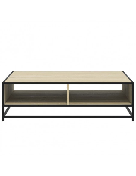 Tavolino Rovere Sonoma 100x100x30 cm in Truciolato e Metallo