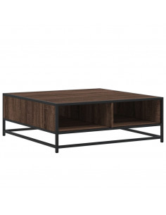 Tavolino Rovere Marrone 80x80x30 cm in Truciolato e Metallo