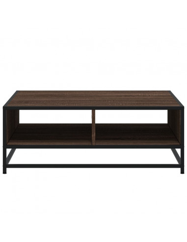 Tavolino Rovere Marrone 80x80x30 cm in Truciolato e Metallo