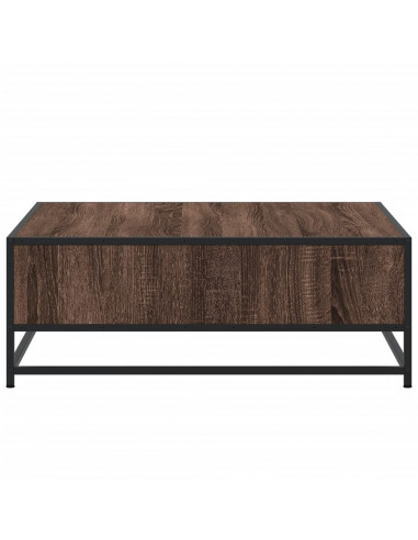 Tavolino Rovere Marrone 80x80x30 cm in Truciolato e Metallo