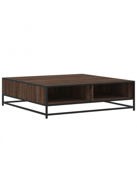Tavolino Rovere Marrone 100x100x30 cm in Truciolato e Metallo