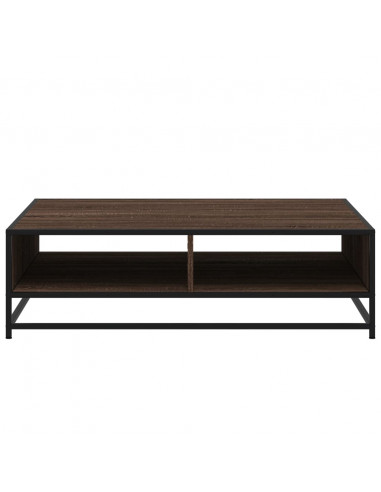 Tavolino Rovere Marrone 100x100x30 cm in Truciolato e Metallo