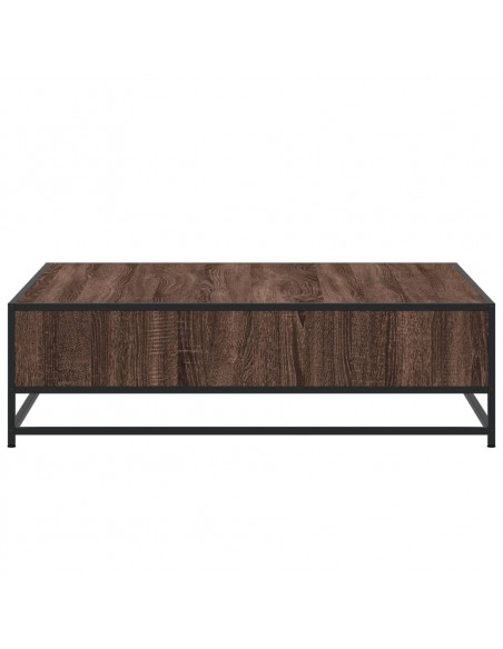 Tavolino Rovere Marrone 100x100x30 cm in Truciolato e Metallo