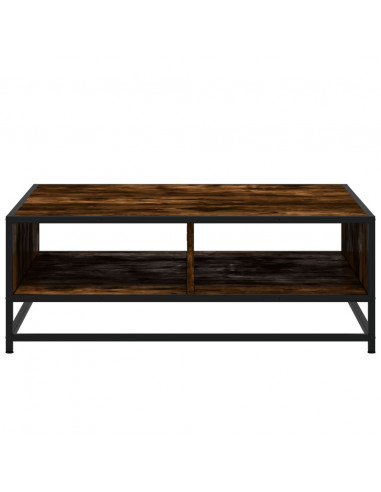 Tavolino Rovere Fumo 80x80x30 cm in Truciolato e Metallo