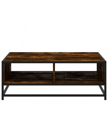 Tavolino Rovere Fumo 80x80x30 cm in Truciolato e Metallo